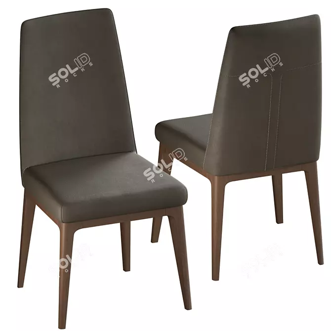 Ozzio Italia POP - Stylish Millimeter-Precision Leather Chair 3D model image 1