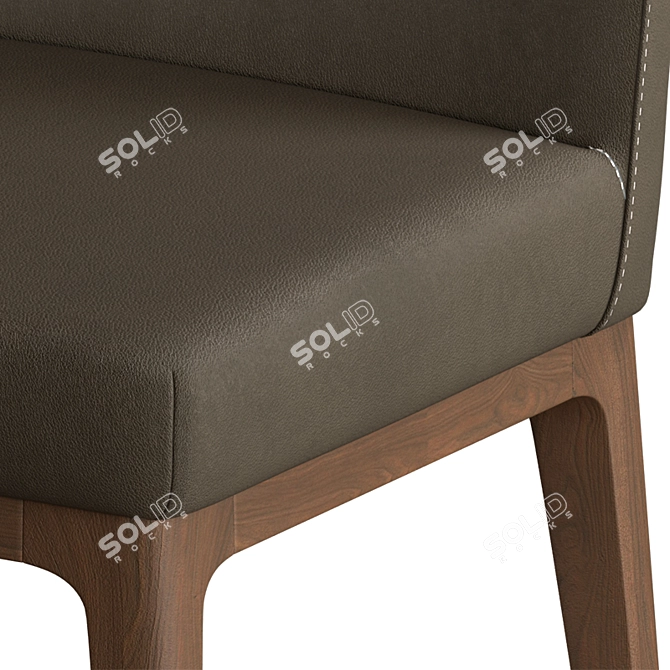 Ozzio Italia POP - Stylish Millimeter-Precision Leather Chair 3D model image 2