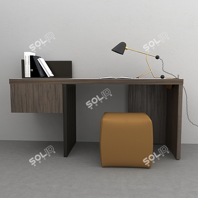 Scriba Writing Desk & Beghina Table Lamp 3D model image 2