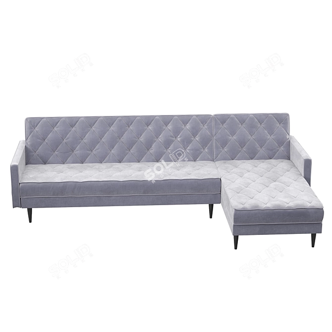 Cozy Modern Velvet Sofa 3D model image 1