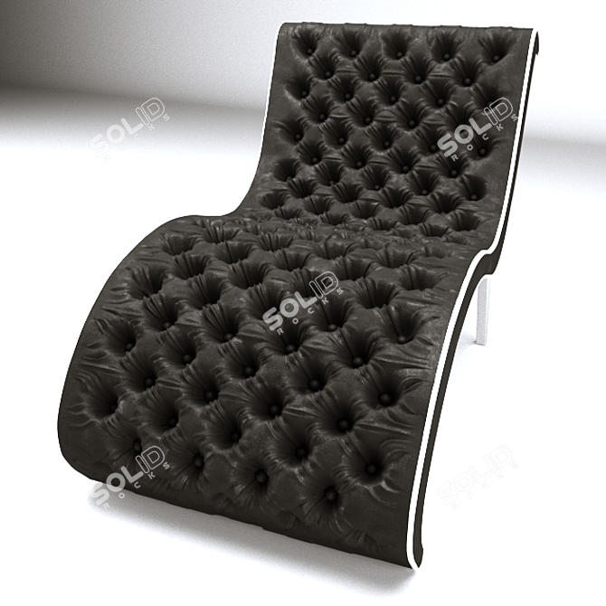 Luxe Relaxation: Chaise Lounge 3D model image 2