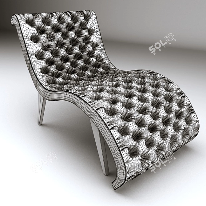 Luxe Relaxation: Chaise Lounge 3D model image 3