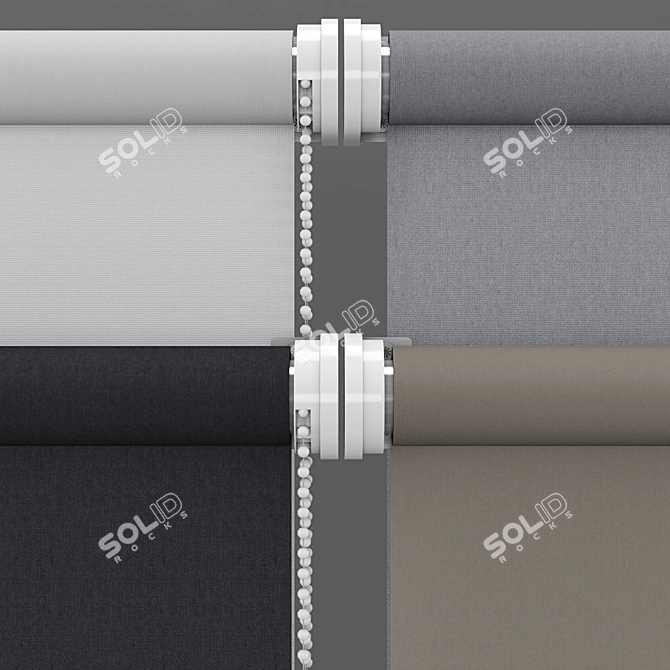 Designer Roller Blinds Set 3: Versatile Height Options 3D model image 2