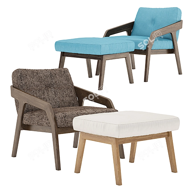 Modern Friday Lounge Chair 3D model image 1