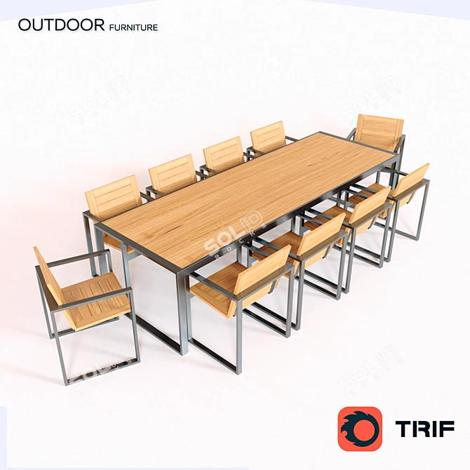 Outdoor Dining Set | TRIF-MEBEL 3D model image 1