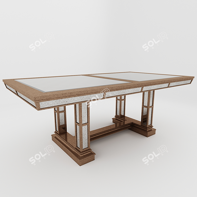 Classic Dining Set: Table & Chairs 3D model image 2