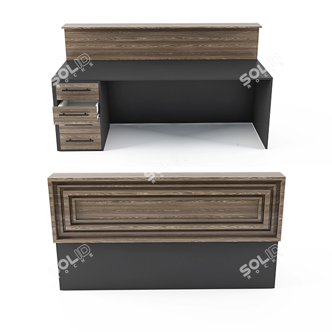 Stylish Loft Desk: Perfect Blend of Functionality and Design 3D model image 1