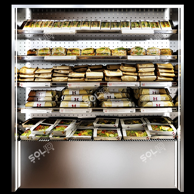 Compact Food Shelving Unit 3D model image 1