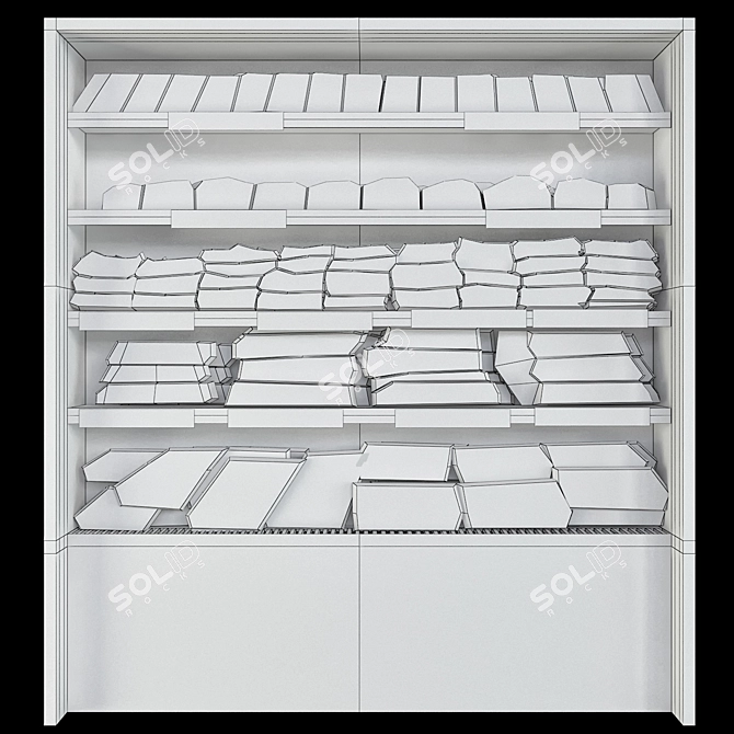 Compact Food Shelving Unit 3D model image 2