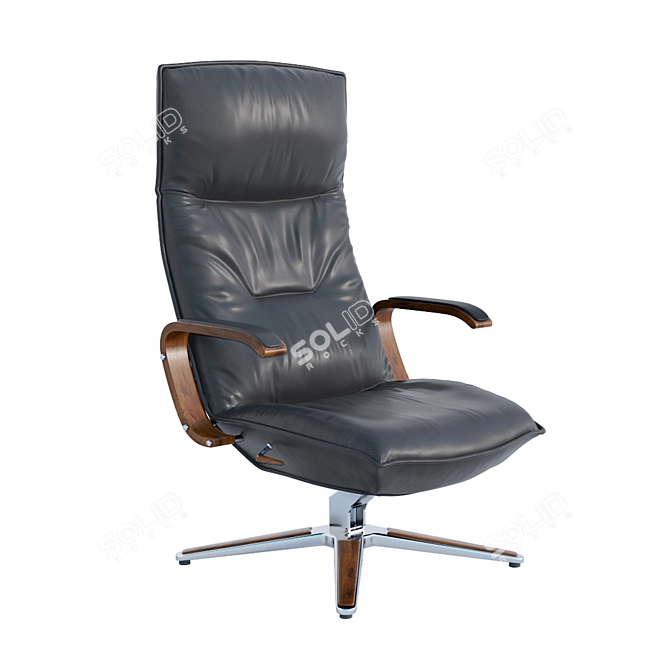 Relax in Style: Laid Back Lounge Chair 3D model image 1