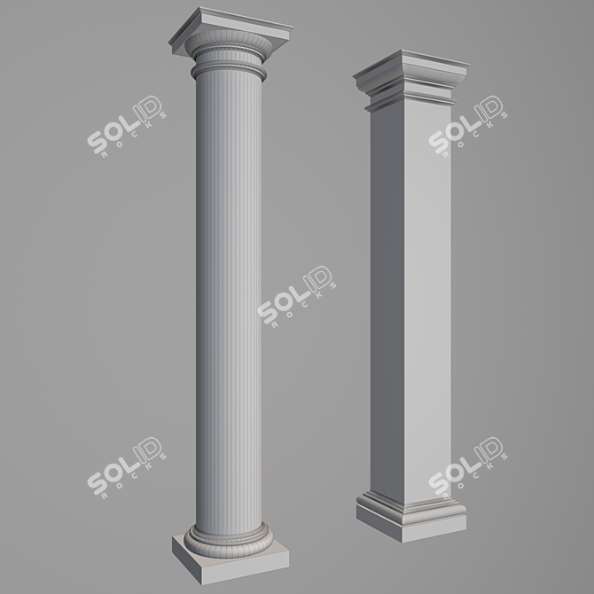 Versatile Architectural Column Kit 3D model image 2