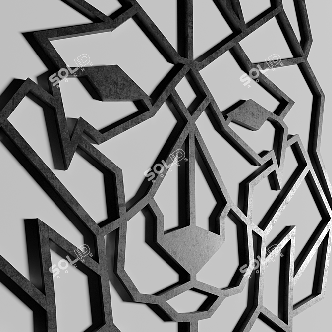 Industrial Wolf Wall Decor 3D model image 2