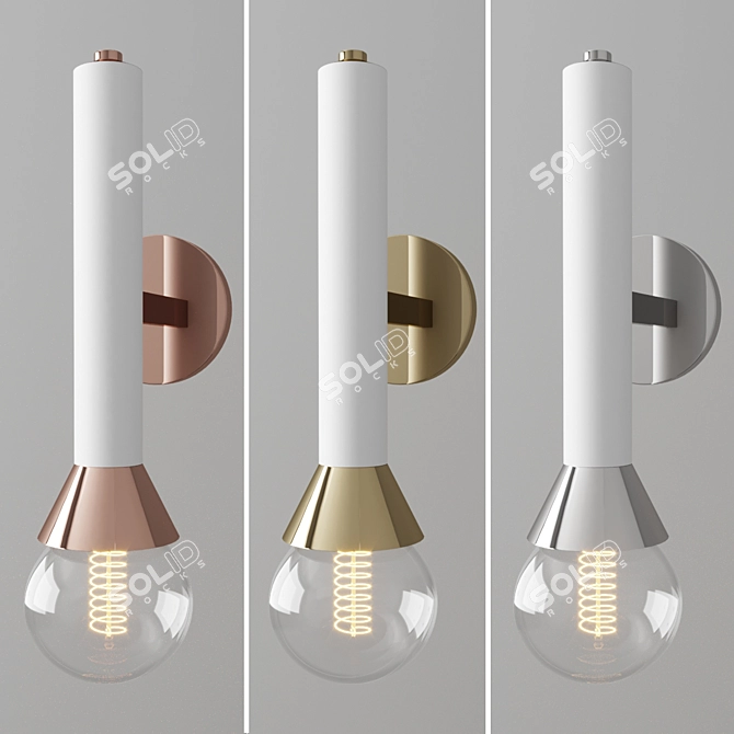 Elegant White Wall Sconce: Mitzi Via 3D model image 2