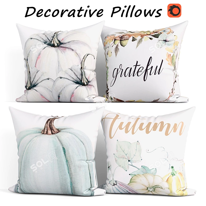 Elegant Pillow Set: Decorative and Versatile 3D model image 1