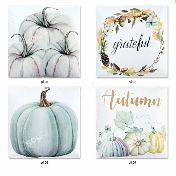 Elegant Pillow Set: Decorative and Versatile 3D model image 3