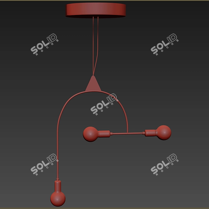 Modern Minimalist Pendant Ceiling Light Set 3D model image 3