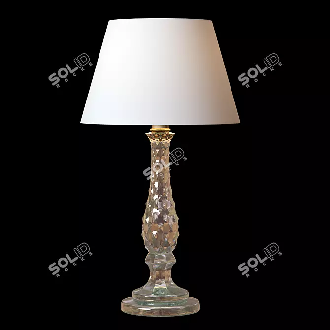 Elegant Murano Crystal Table Lamp 3D model image 1