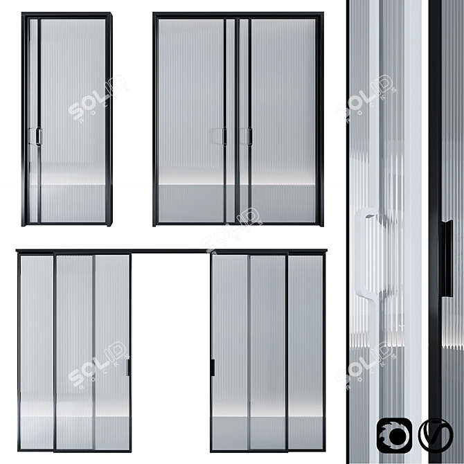 Glass Swing & Pocket Door System 3D model image 1