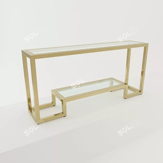 Stylish Glass Shelf Console 3D model image 1