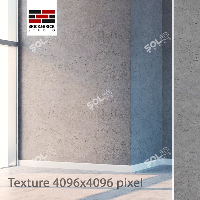 Seamless High-Detail Plaster: Displacement & Normal Maps- Vray 3D model image 1