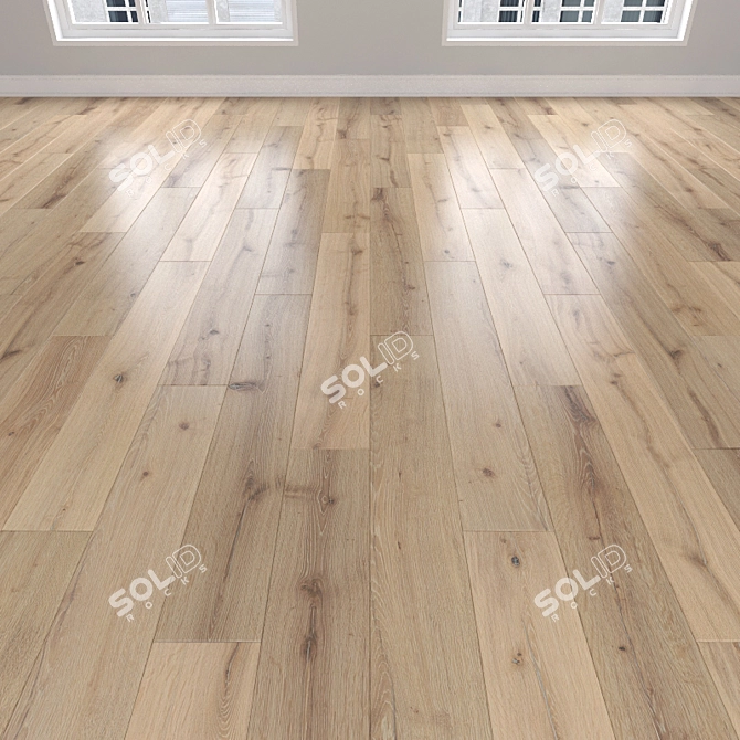 Oak Parquet: Herringbone, Linear & Chevron 3D model image 1