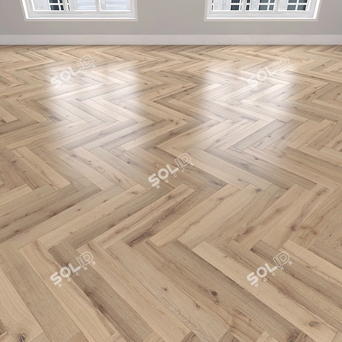 Oak Parquet: Herringbone, Linear & Chevron 3D model image 2