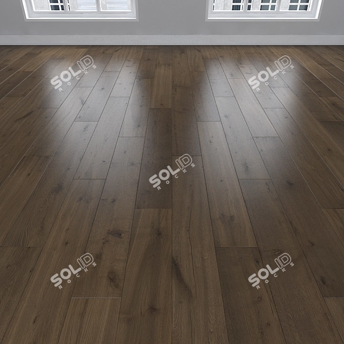 Earthy Oak Parquet: Herringbone, Linear, Chevron 3D model image 1