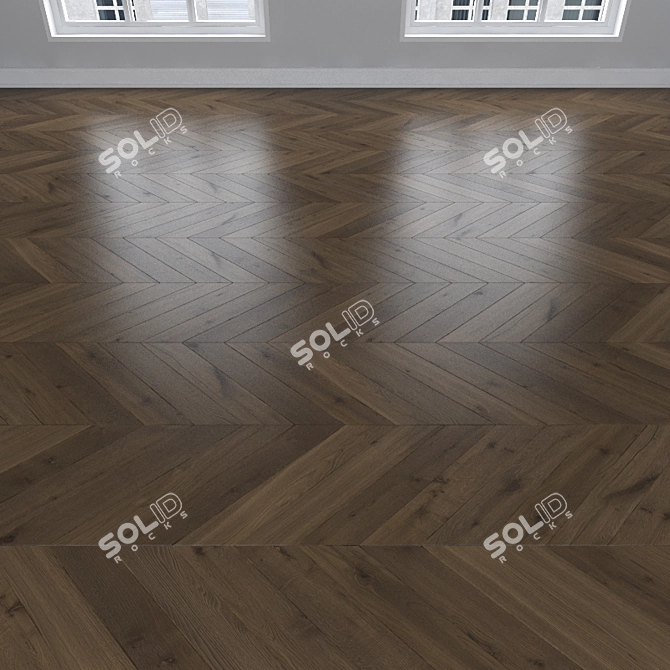 Earthy Oak Parquet: Herringbone, Linear, Chevron 3D model image 3