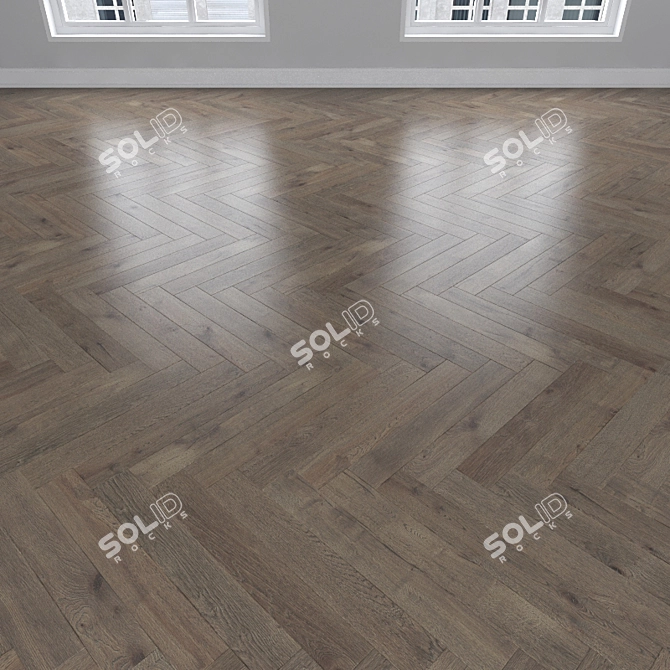 Smoky Oak Parquet: Herringbone, Linear & Chevron 3D model image 2