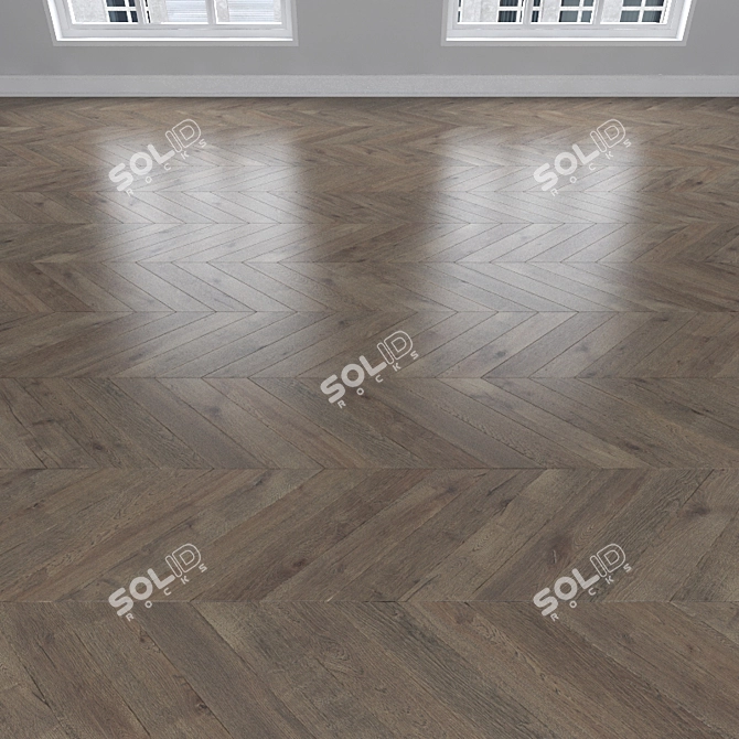 Smoky Oak Parquet: Herringbone, Linear & Chevron 3D model image 3