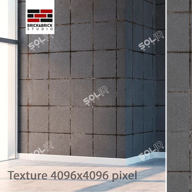 Seamless High-Detail Gray Tile 3D model image 1