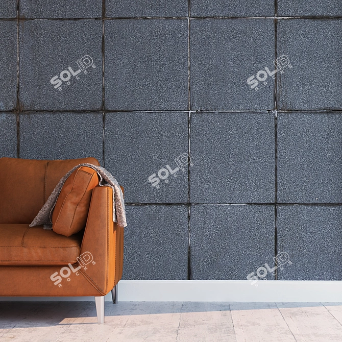 Seamless High-Detail Gray Tile 3D model image 2