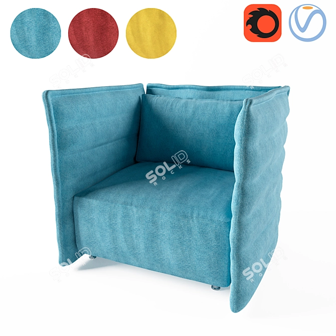 Alcove Plume: 3 Color Lounge Chair 3D model image 1