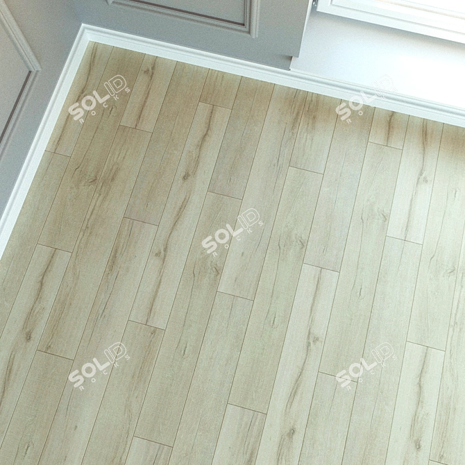 Natural Wood Laminate Parquet 3D model image 3