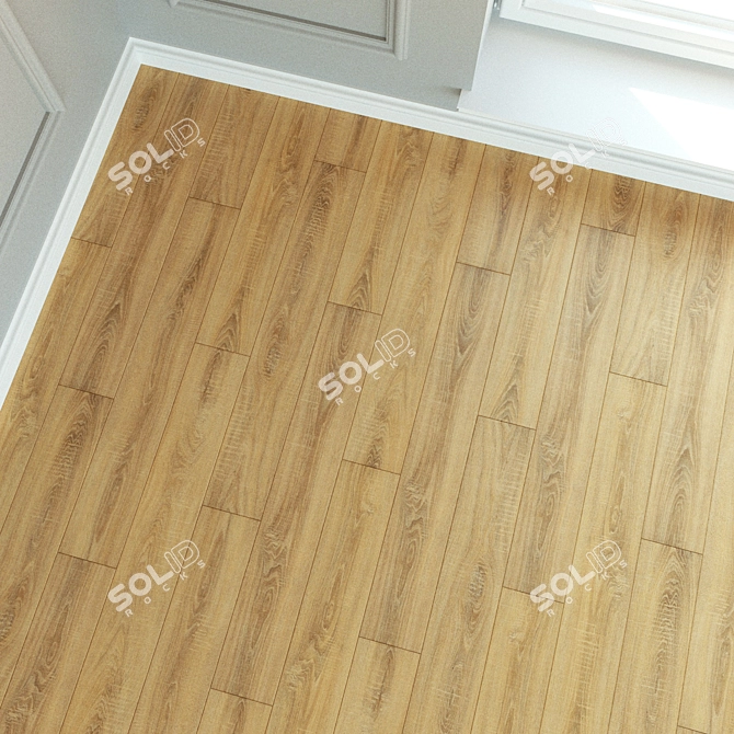 Natural Wood Laminate Parquet 3D model image 2