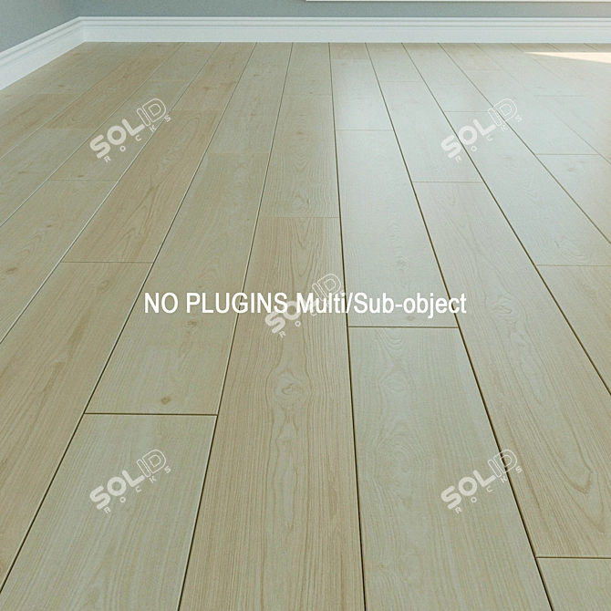 Natural Wood Laminate Flooring 3D model image 1