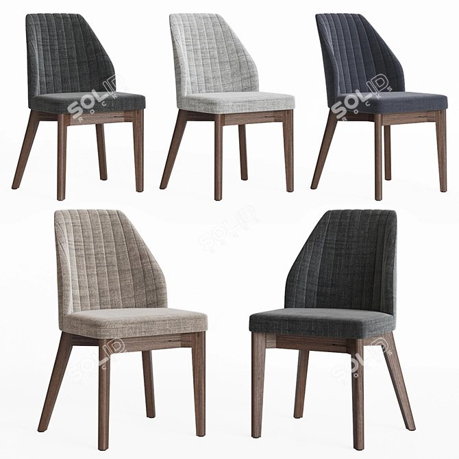 Velvet Vaz Dining Chair: Sleek and Modern 3D model image 1