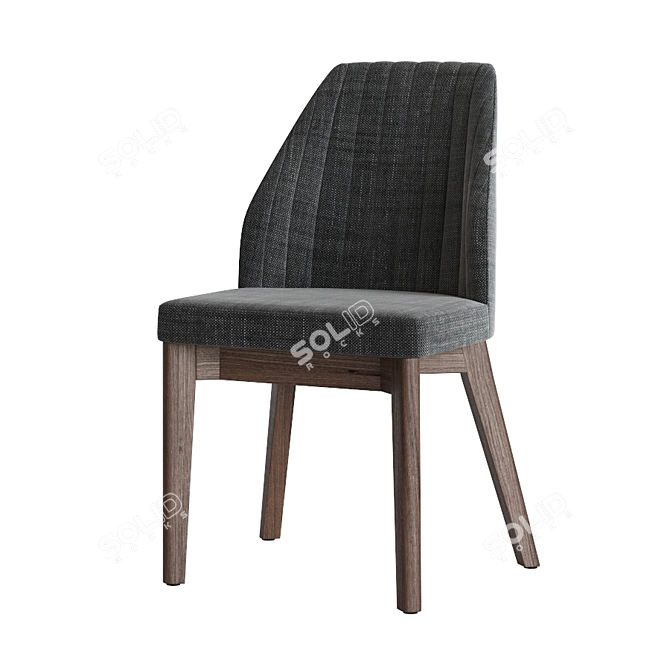 Velvet Vaz Dining Chair: Sleek and Modern 3D model image 2