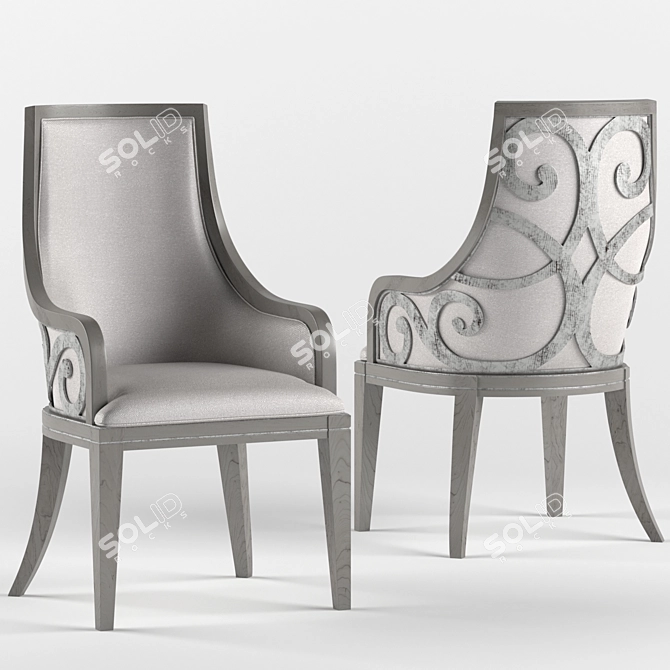 Elegant Juliet Hooker Armchair 3D model image 1