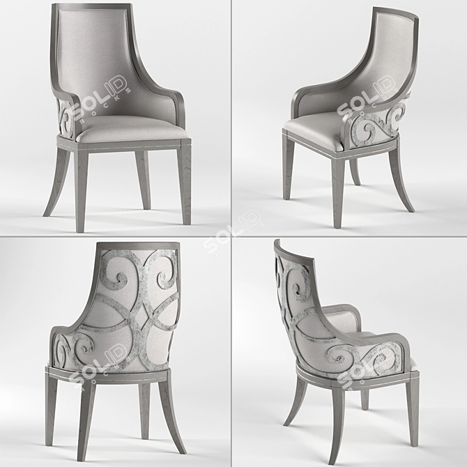 Elegant Juliet Hooker Armchair 3D model image 2