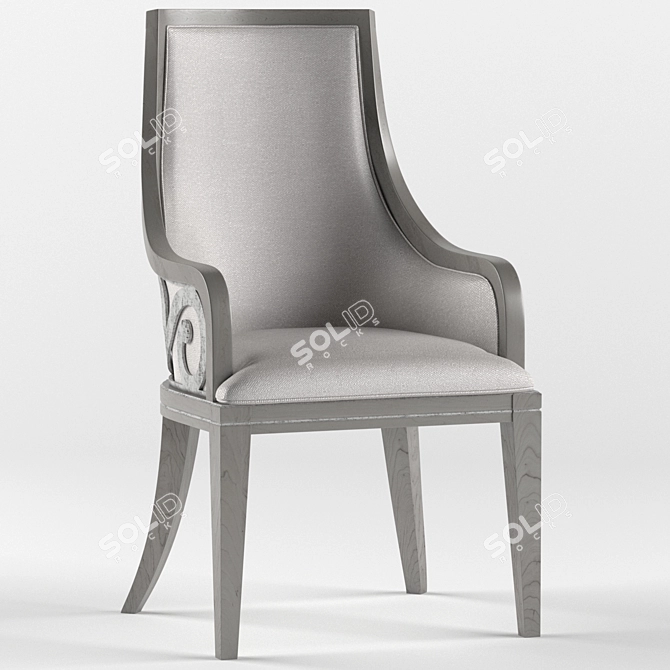 Elegant Juliet Hooker Armchair 3D model image 4