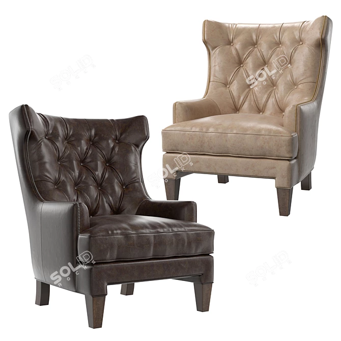 Britten Leather Club Chair 3D model image 1