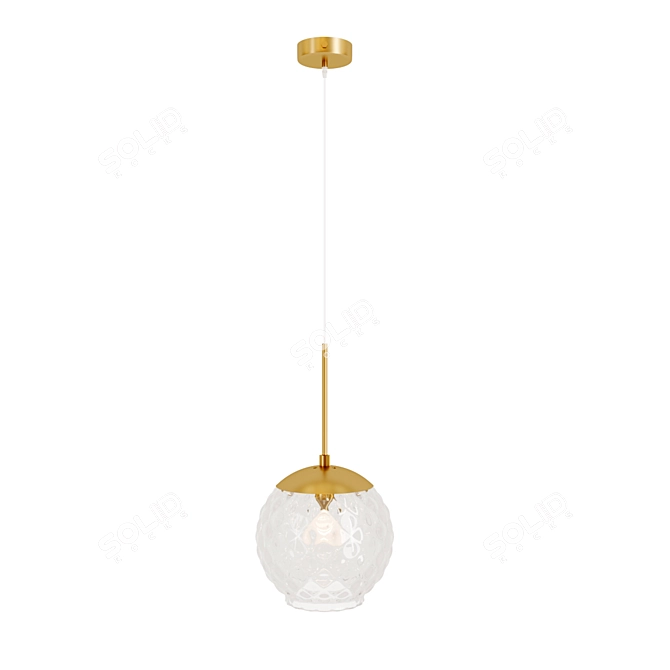 Art Deco 10 Brass Pendant 3D model image 1