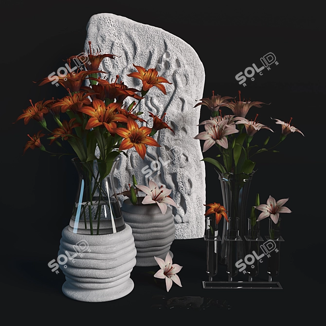 Luscious Lily Bouquet 3D model image 1