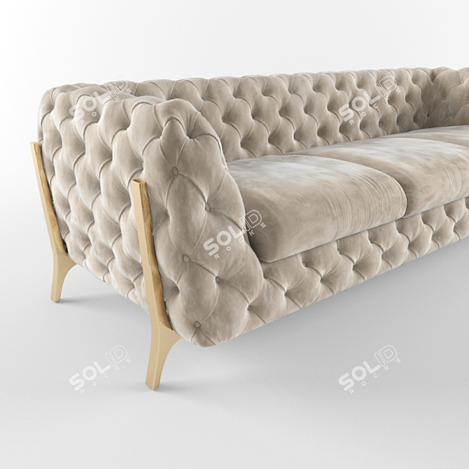 Belle Epoque Tufted Chesterfield Sofa 3D model image 2