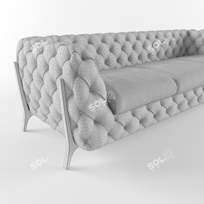 Belle Epoque Tufted Chesterfield Sofa 3D model image 3