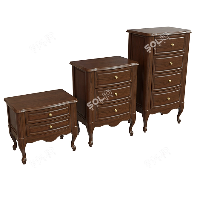 Solid Wood Chest with UVW Unwrap 3D model image 2