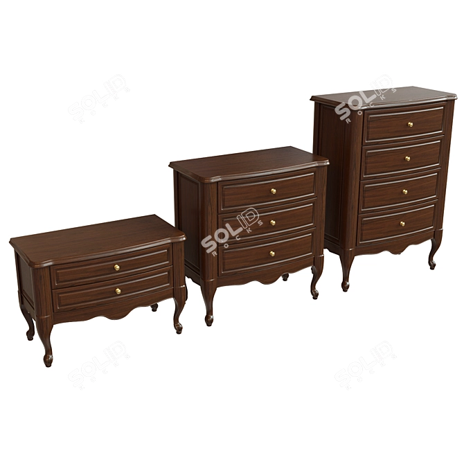 Solid Wood Chest with UVW Unwrap 3D model image 2