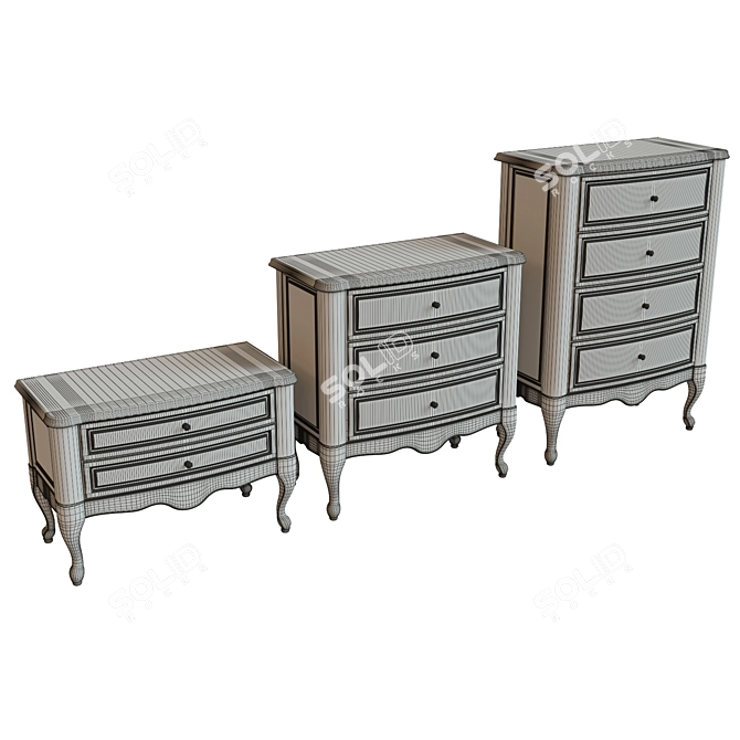 Solid Wood Chest with UVW Unwrap 3D model image 3