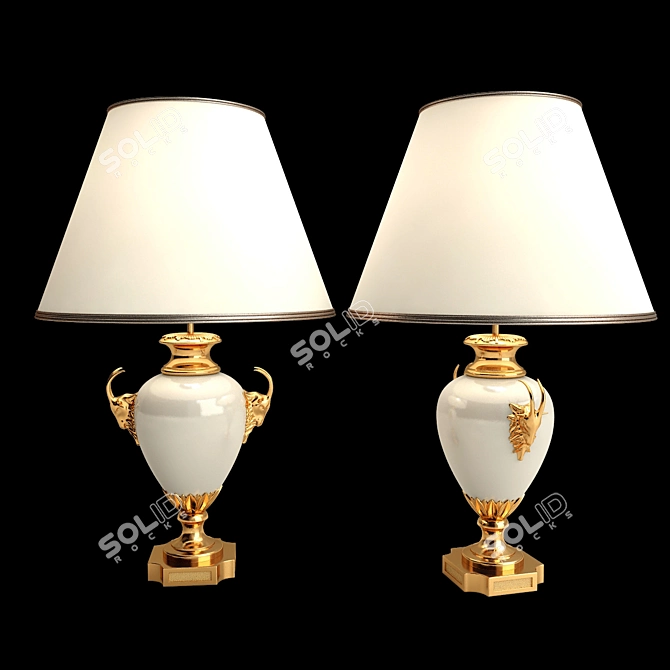 French Louis XVI Porcelain Table Lamp 3D model image 1